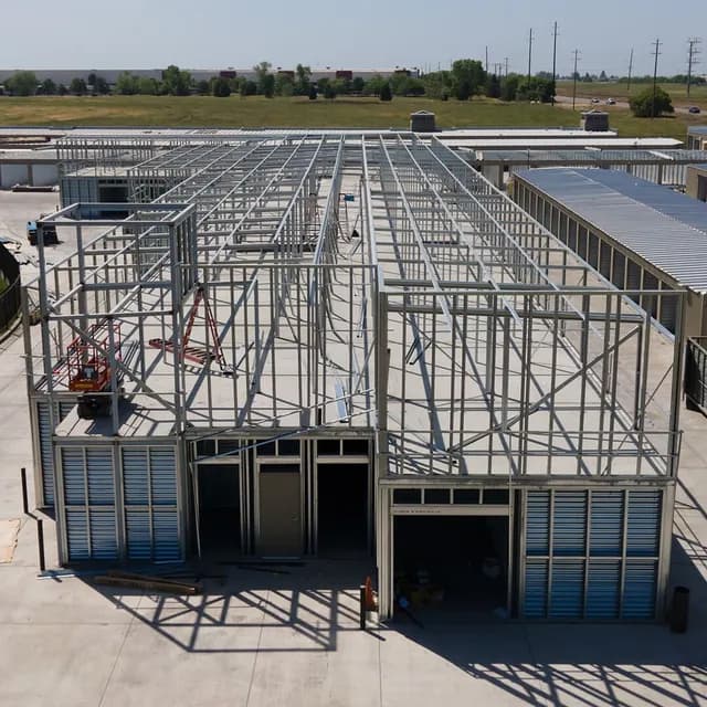 Ground-up class “A” self-storage facility under steel-frame construction by Storage Moguls in Lincoln, California