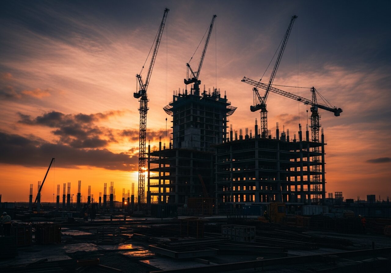 Ground-up development site with construction planning